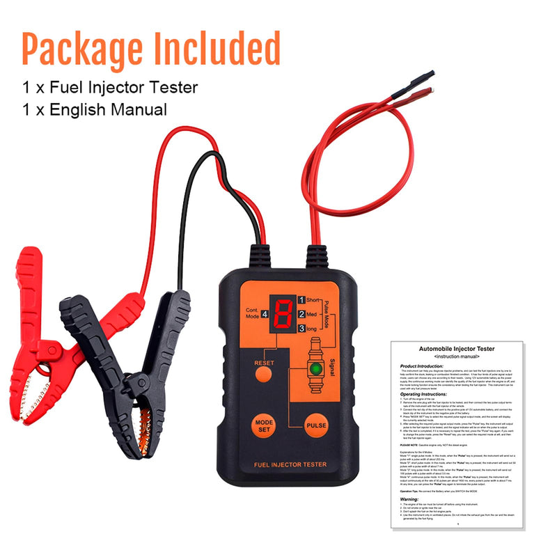 Shkalacar Fuel Injector Tester Cleaner Tool Kit, 12V Automobile Injector Tester 4 Pulse Modes Injector Tester, Simultaneously DIY Cleaning Tools, Car Injector Cleaner Controller Tool