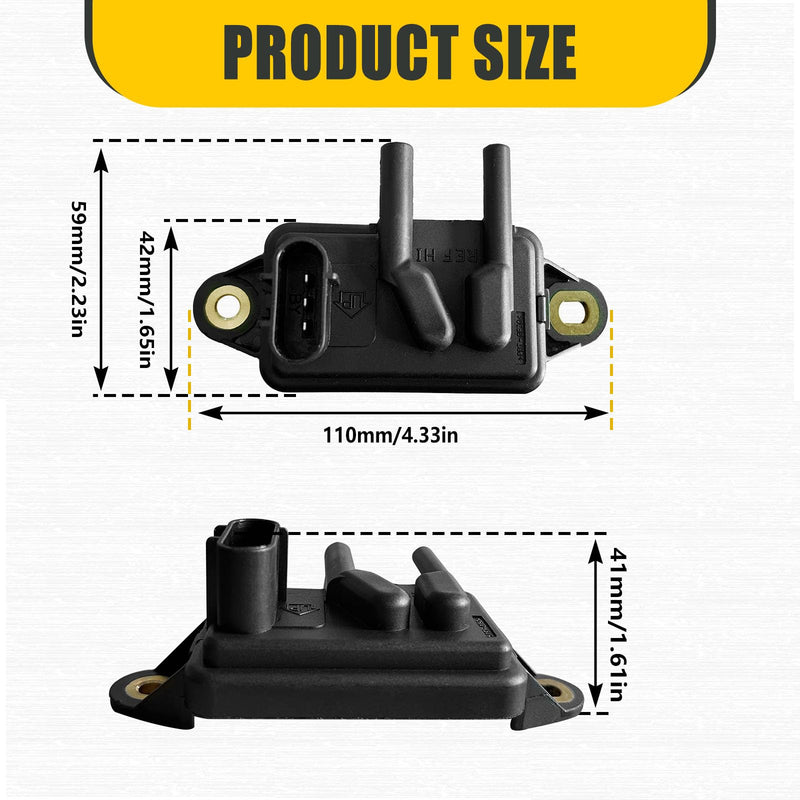 EGR Valve Pressure Sensor DPFE15, F77Z9J460AB, VP8T - Compatible with F0rd F-150 F-250 F-350 Ranger, Lincoln Town Car, Mercury, Mazda B2500 B3000 - Replaces 1L3Z9J460AA