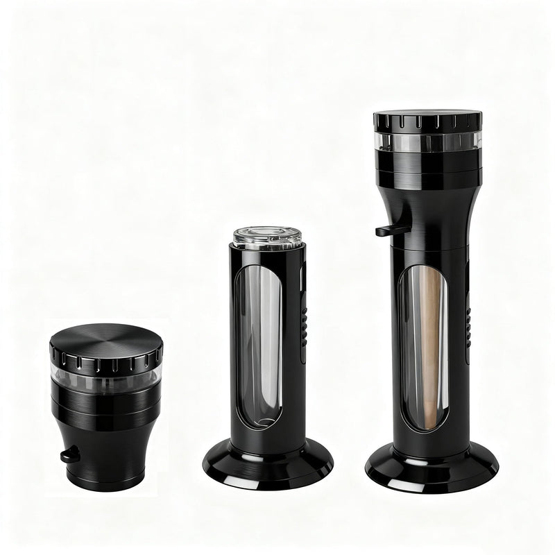 2-in-1 Kitchen Spice Grinder & Seasoning Loader,Cone Loader Grinder Roller,Portable Grinder and Cone Filler for King Size– Portable Manual Aluminum Alloy Herb Grinder for Culinary Use