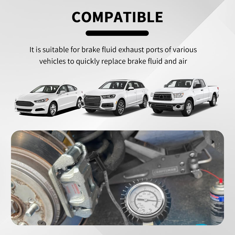 5PCS Brake Bleeder Kit Connector,Brake Fluid Bleeder Kit Bleeding Adapter Joint for Quick Brake Fluid/Air Changes,Brake Bleeder Hose Connector Fit Brake Bleeder Bottle,Vacuum Brake Bleeder