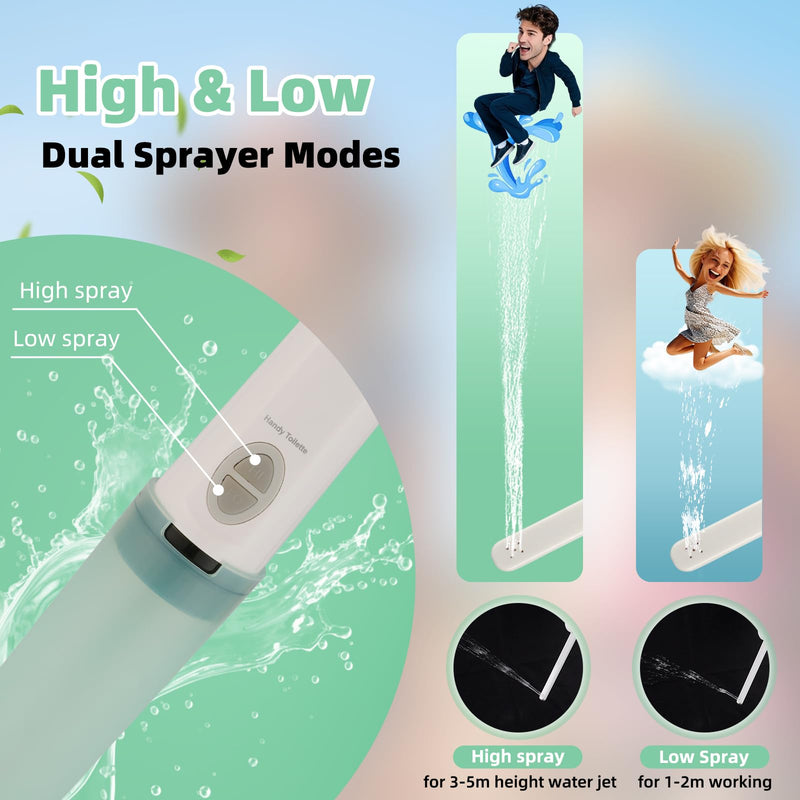Hibbent Portable Bidet for Travel, High Pressure Handheld Electric Sprayer, Rechargeable Travel Bidet for Women & Men, Personal Hygiene Cleaning, Soothing Postpartum Care, perineal, Green 1 PACK