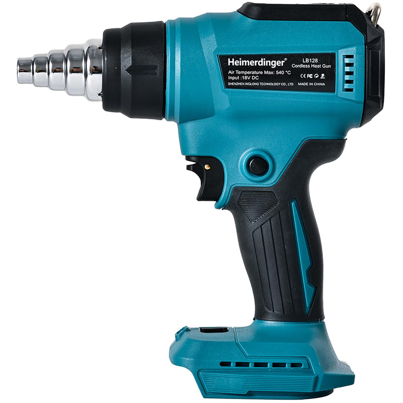 Cordless Heat Gun Compatible with Makita 18V Battery, Max 1202°F Heavy Duty Hot Air Gun with Overload Protection,Fast Heating for Crafting, Shrink Tubing,Vinyl Wrap Lcd Digital Variable Temperature