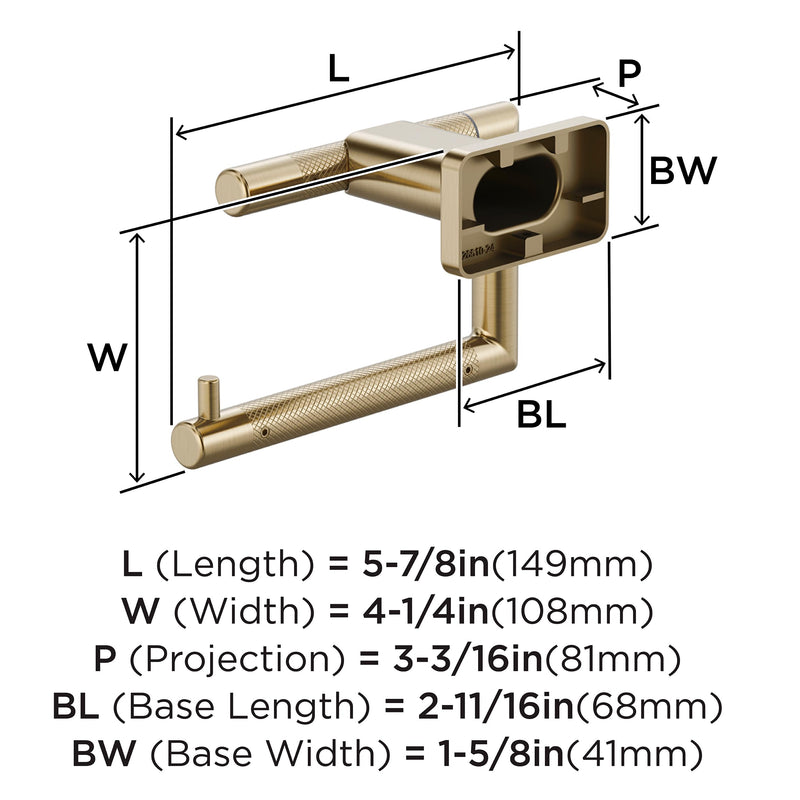 Amerock Bronx Golden Champagne Single Post Tissue Holder, BH26617BBZ Toilet Paper Holder 1-Piece