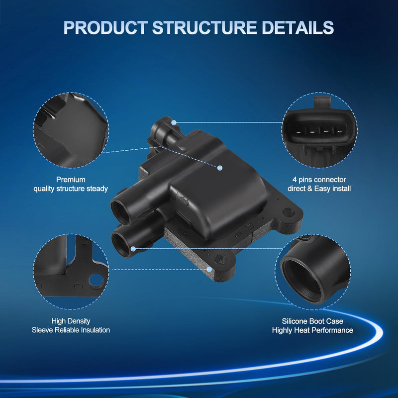 Ignition Coil Pack Compatible with Toyota 1997-1998 4Runner 1999-2000 Camry 1999-2000 for RAV4 Solara 1997-2000 Tacoma 2.0L 2.2L L4 Replace ‎UF180 UF181 9091902218 9091902220 Set of 2 UF180 2pcs