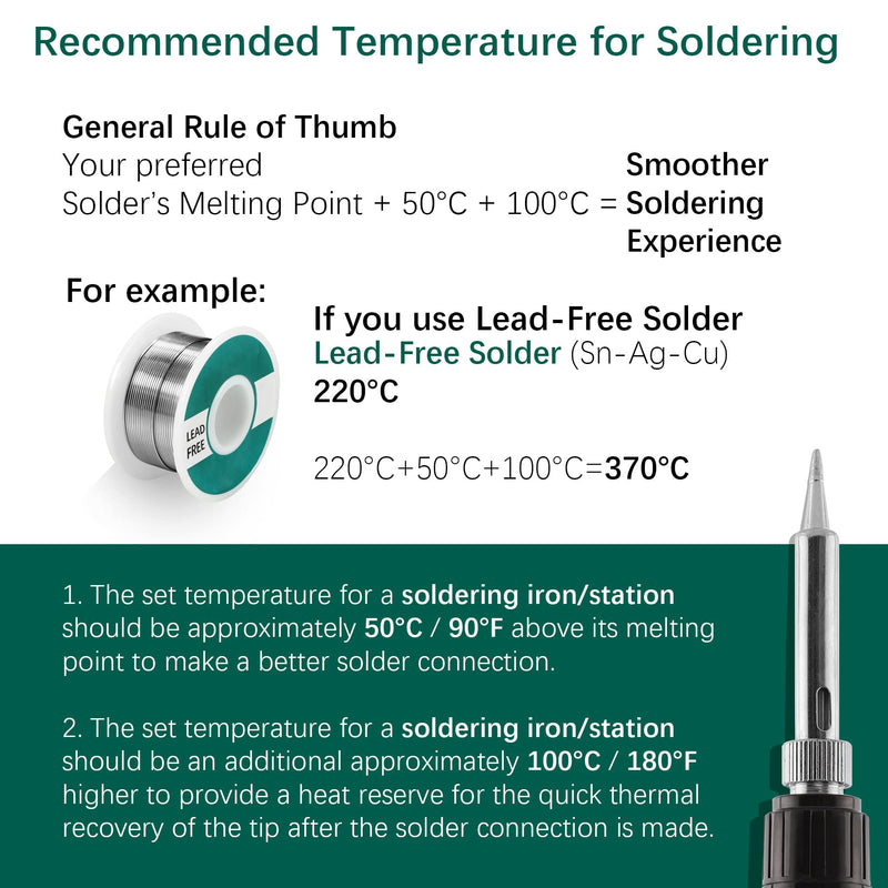 YIHUA 926 III 60W Digital Display Soldering Iron Station Kit w 2 Helping Hands, 6 Extra Iron Tips, Lead-Free Solder, Solder Sucker, S/S Tweezers, °C/ºF Conversion, Auto Sleep & Calibration Support Black