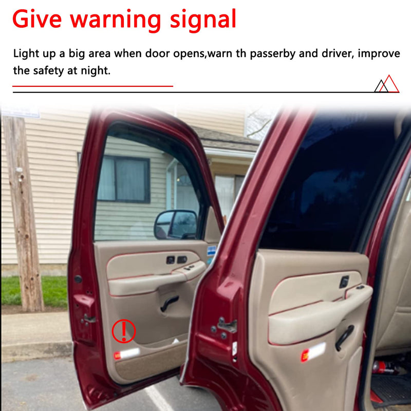 Led Doors Light Courtesy Lights Compatible with Chevy Silverado GMC C/K,Sierra 1500 2500 3500, Suburban, Avalanche, Hum-mer H2 Yukon Car Interior Doors Panel Lighting RED&WHITE