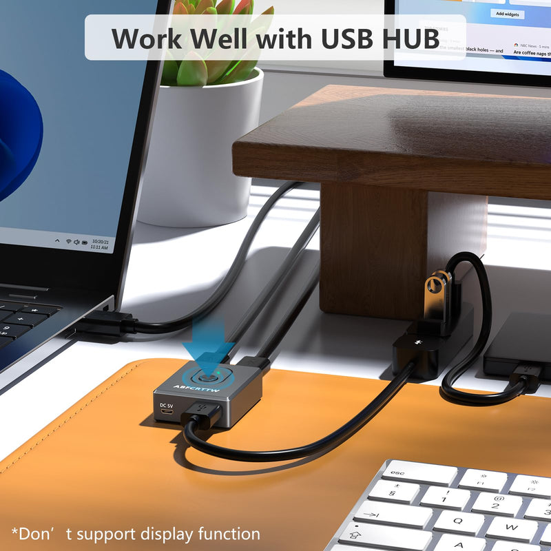 USB 3.0 Switch Powered, Bi-Directional USB Switcher 2 Computers 1 in 2 Out (2 in 1 Out), USB Switch Selector for Keyboard, Mouse, Printer, Webcam, USB Sharing Switch Supports Carplay and Android Auto Black