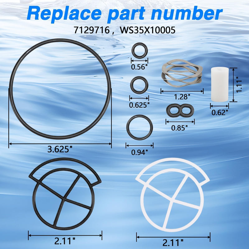 Water Softener Seal Kit Water Softener Rotor Disk Repair Kit Compatible with Whirlpool GE Sears Kenmore Morton North Star with 3/4" Valve Replace# 7129716 WS35X10005
