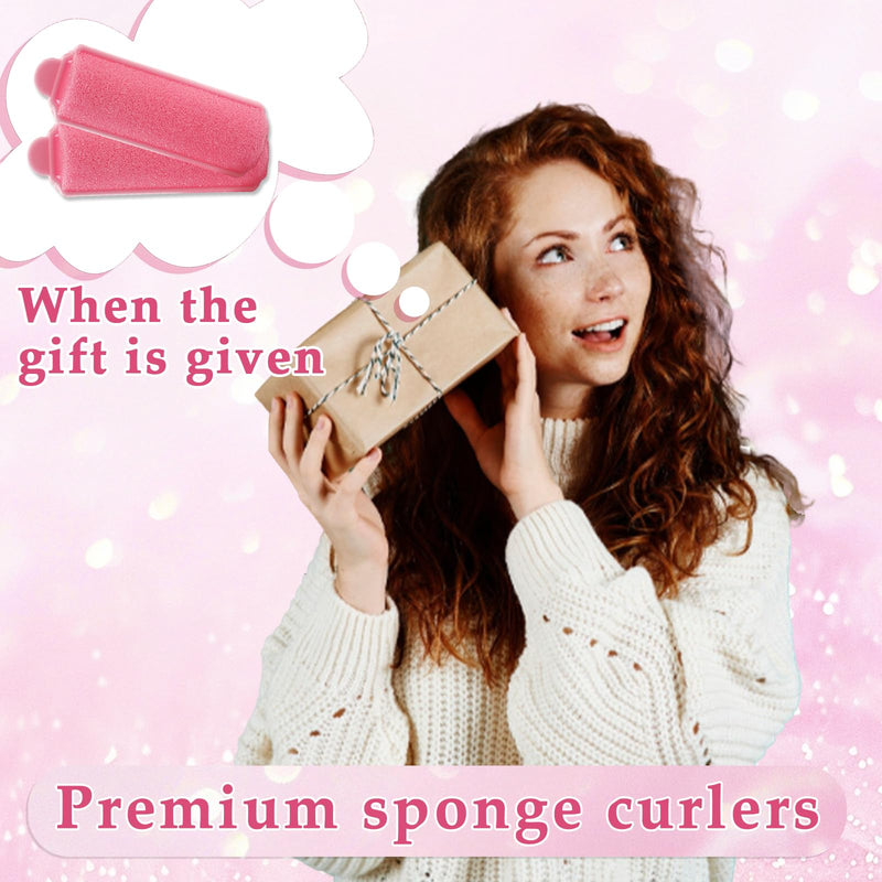 36 Pieces Foam Sponge Hair Rollers - Flexible Soft Sleeping Curlers, No Heat Heatless Self Grip Hairstyle Tool for Women, Hairdressing Benders for Home Salon on Long Medium Short Hair