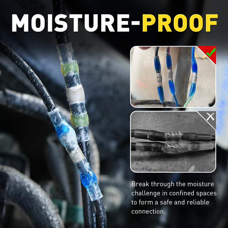 haisstronica 340 PCS All in One Set with Solder Seal Wire Connectors,3:1 Heat Shrink Tubing and Heat Gun,Solder Sticks Wire Terminals Electrical Connectors for Automotive, Marine, Trailer Wiring
