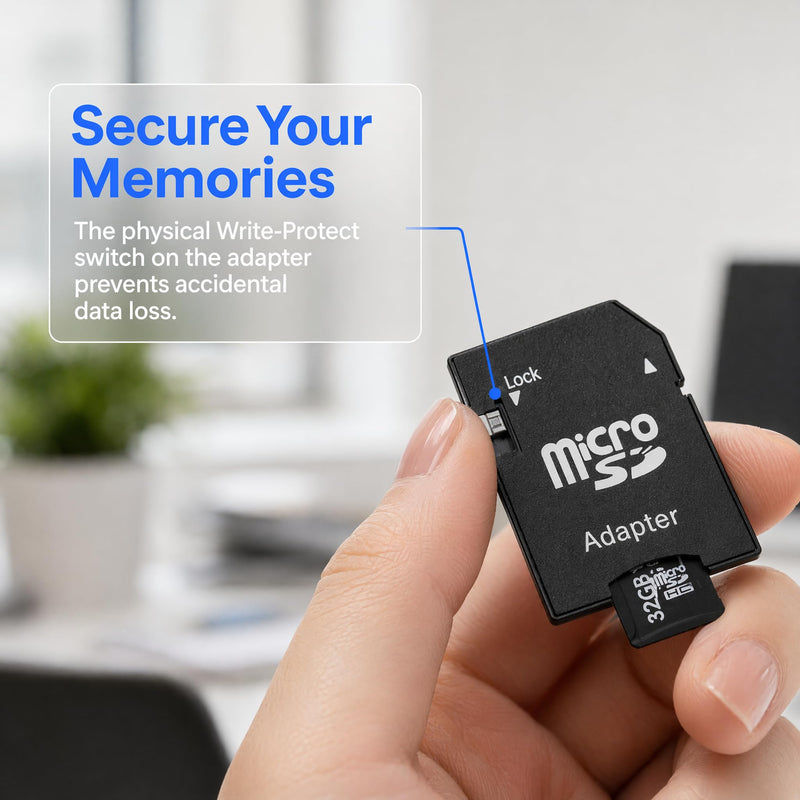 32GB Micro SD Card, MicroSDHC UHS-I U1 Class Memory Card with Adapter | For Smartphones, Tablets, Cameras and Other Compatible Devices. 32GB