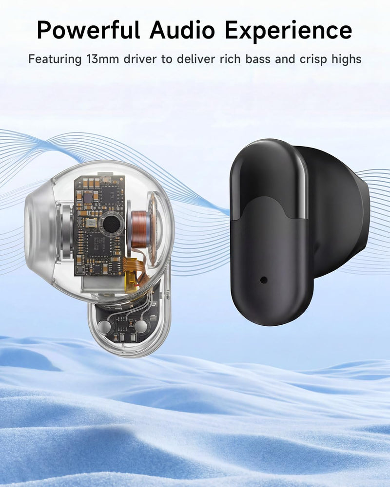 Acer Wireless Earbuds, 0.12oz Ultra-Light Ear Buds，Bluetooth 6.0 Headphones | 13mm Driver for Powerful Bass, 35H Playtime, Clear Calls Mic, Water & Dust Resistance, Office, Commute & Daily Use, Black