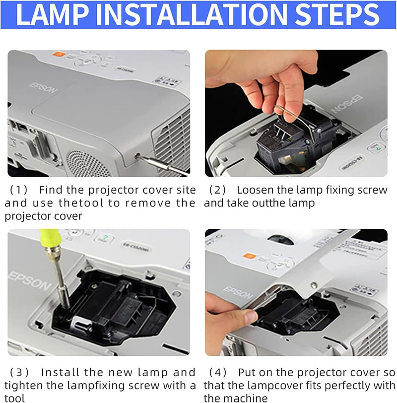 For ELPLP97 ELPLP96 V13H010L97 Replacement Projector Bulb for Epson EX9240 EX3280 EX7280 EX5280 EX9230 PowerLite HC880 982W 2250 2200 1080 VS260 EB-U50 TW5700 FH52 FH06 W51 W50 X50 X49 W49 Lamp 220 Watts