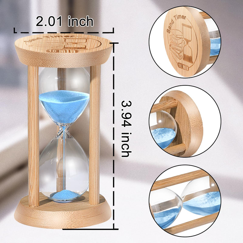 SuLiao Sand Timer, Colorful Hourglass Sandglass Timer, Wooden Sand Clock 30Sec/1 min/2 min/3 min/5 min/10 min for Brushing Children's Teeth, Cooking, Games, School, Office (Pack of 6) 30S/1/2/3/5/10 Min Orange/Yellow/Pink/Green/Purple/Blue