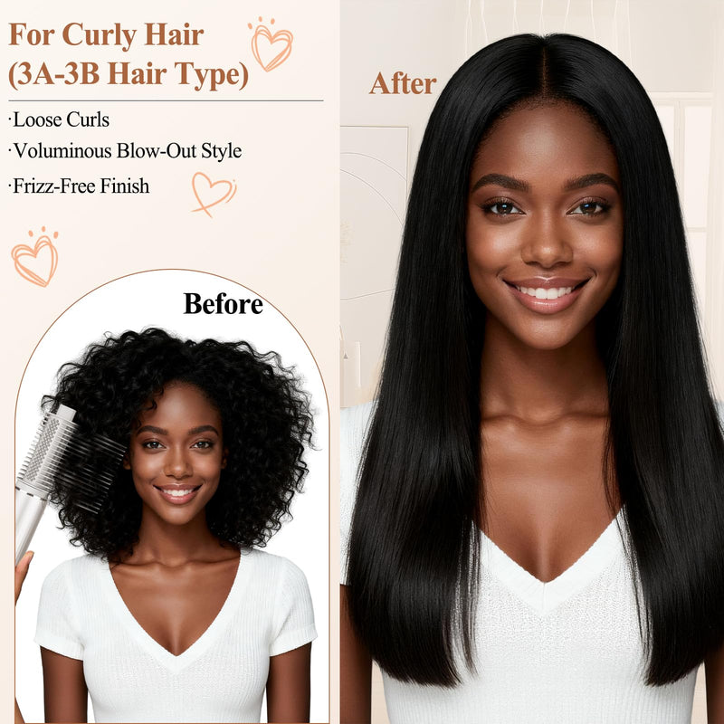 Upgraded Large Round Volumizing Brush and Wide-Tooth Tension Comb Attachment compatible with Shark FlexStyle HD400 Series