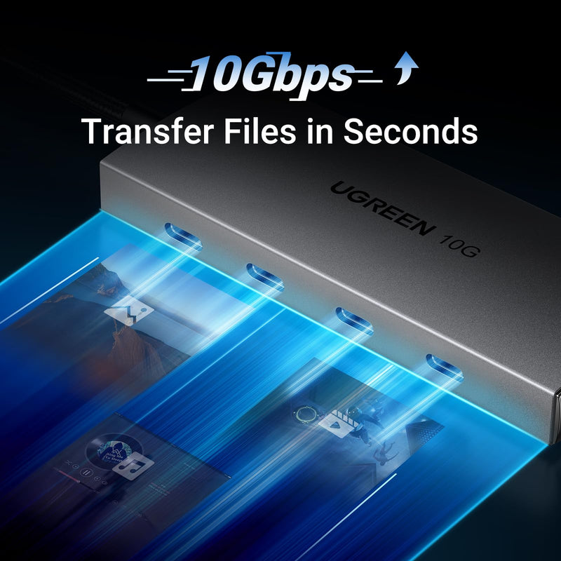 UGREEN USB C Hub 10Gbps 4 Ports USB 3.2 Adapter Bundle with Revodok 105 USB C Hub