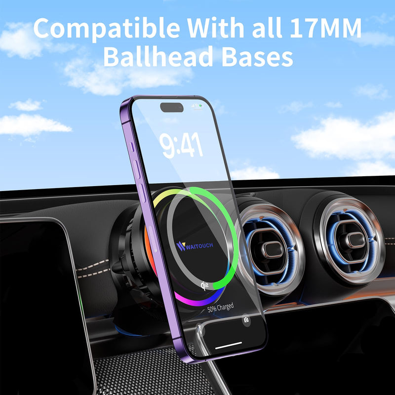 Qi2 15W Wireless Car Charger Mount[Fastest Charging Speed] Car Charger for iPhone 16/15/14/13/12 Pro Max/Mini and Others Phone, ice Cooling Charging, Phone Cooler for Car, with Air Vent Holder