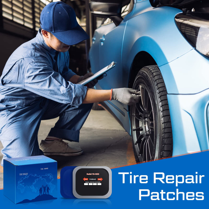 Tallew 60 Pcs Tire Patch Heavy Duty Rubber Patches Radial Repair Patch Tube and Tire Plug Kit Emergency Repair Tool for Puncture Car Truck Bus Tractor Vehicle (2.56 x 3.15 Inch) 2.56 x 3.15 Inch