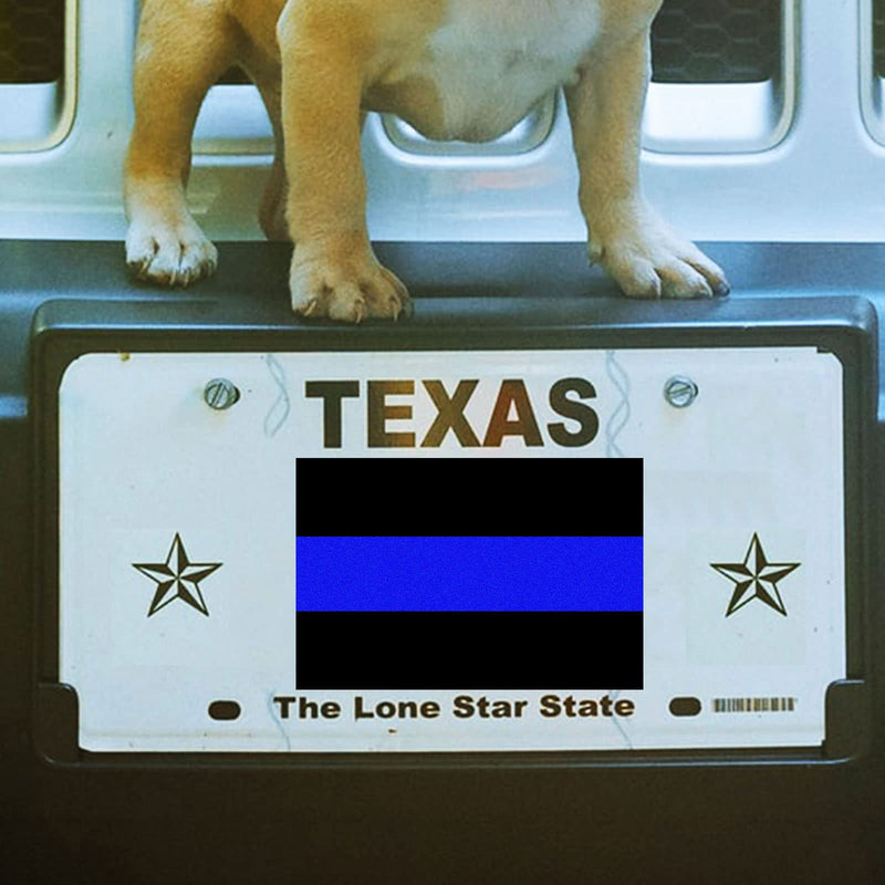 3 Pack Reflective Police Thin Blue Line Bumper Decal Stickers 4" x 2.6" | Compatible with Cars & Trucks, Honoring Police Law Enforcement Vinyl Window Laptop Tape