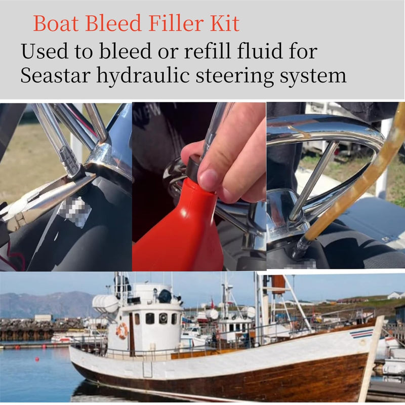 Compatible with Seastar hydraulic steering system's bleed and fill packs, leak free accessories, quick connection to professional bleed packs
