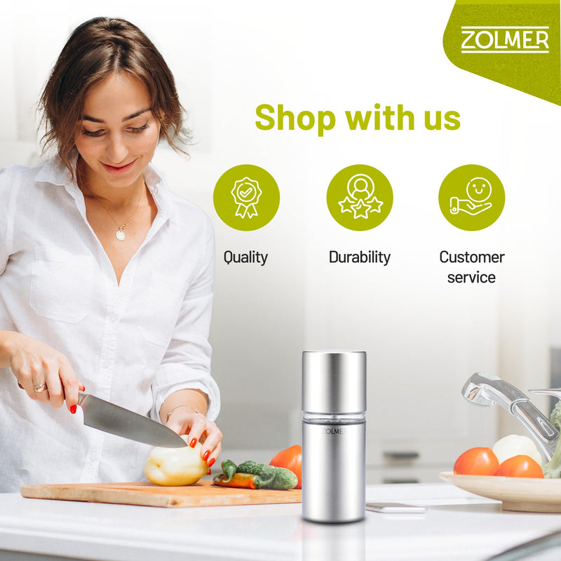 Professional Nutmeg Grinder with Sharp Blade for Whole Nutmeg, Powder Finish, Stainless Steel Nutmeg Grater – ZOLMER®
