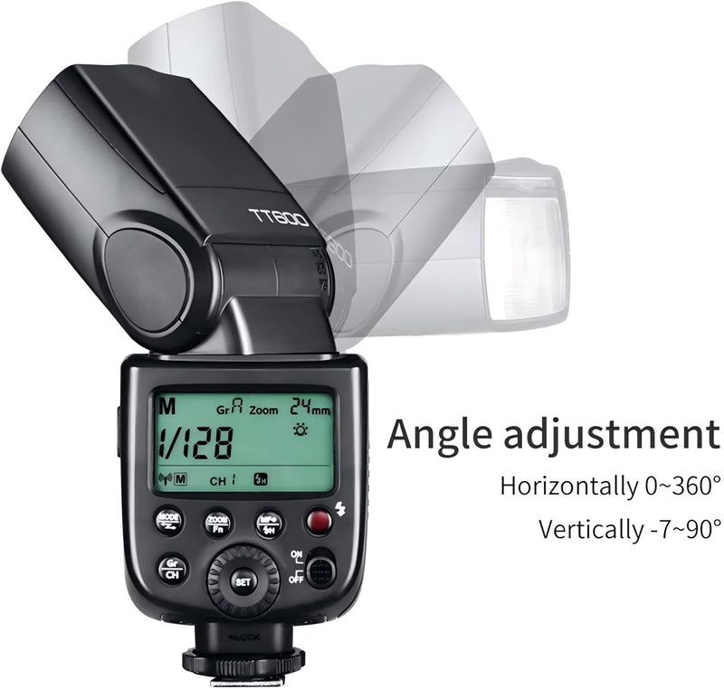 Godox TT600 Speedlite Flash with Built-in 2.4G Wireless System | Manual Flash with Standard Hotshoe, Compatible with Canon Nikon Pentax Olympus Cameras for Versatile Wireless Lighting
