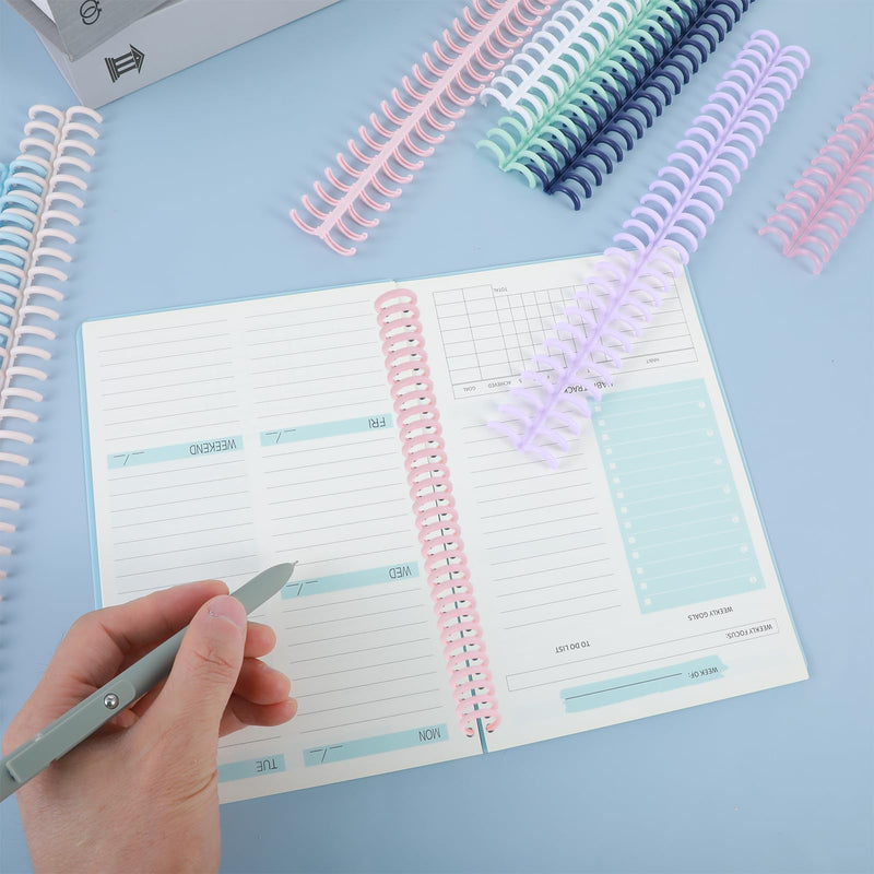 Binding Spines, 10Pcs Plastic Binding Combs Binding Machine 30 Hole Click Binding Ring Spiral Book Binder Coils for Student Teacher Business Document File Making Office and School Use