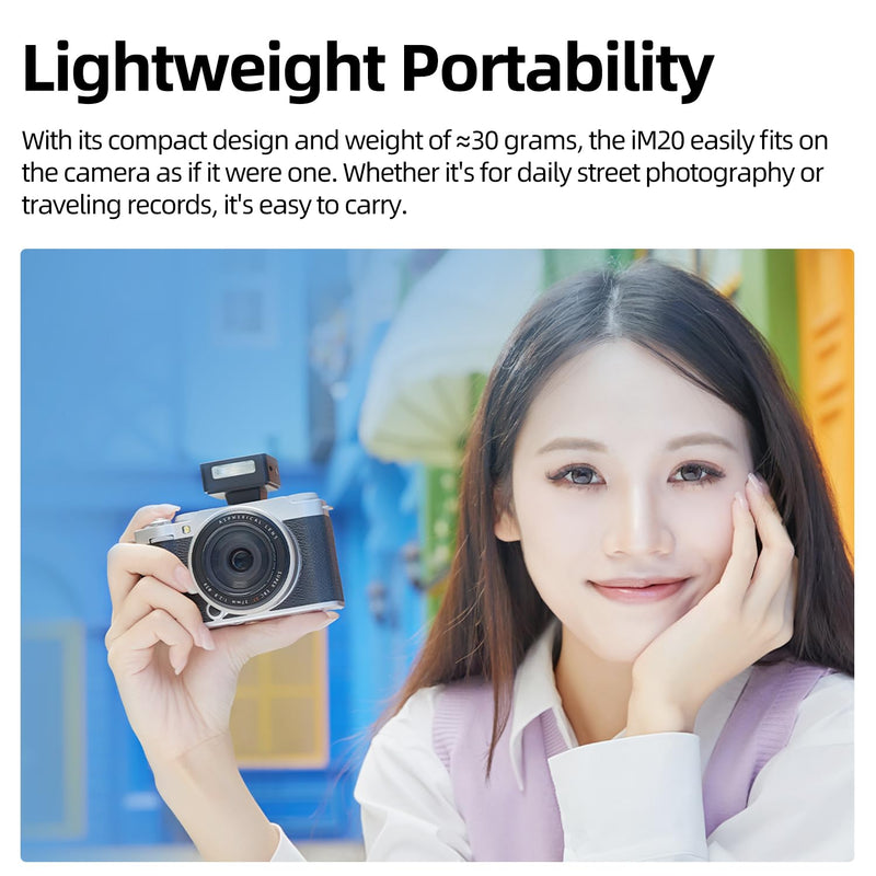 Godox iM20 Mini Flash, GN15 Flash Index, 5 Power Levels, Compact Portable Photography Light