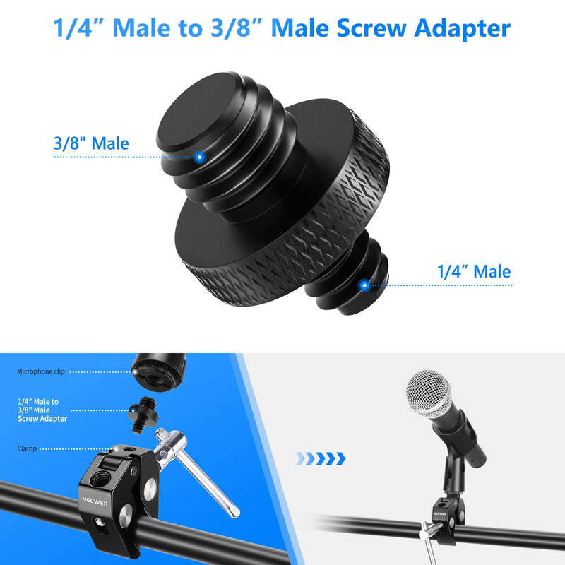 NEEWER Camera Screw Adapter, 22 Pieces 1/4” to 1/4” and 1/4” to 3/8” Tripod Mount Screw Adapter Converter Set for Camera Mount, Monopod, Ball Head, Flash Light Stand, Tripod — ST29