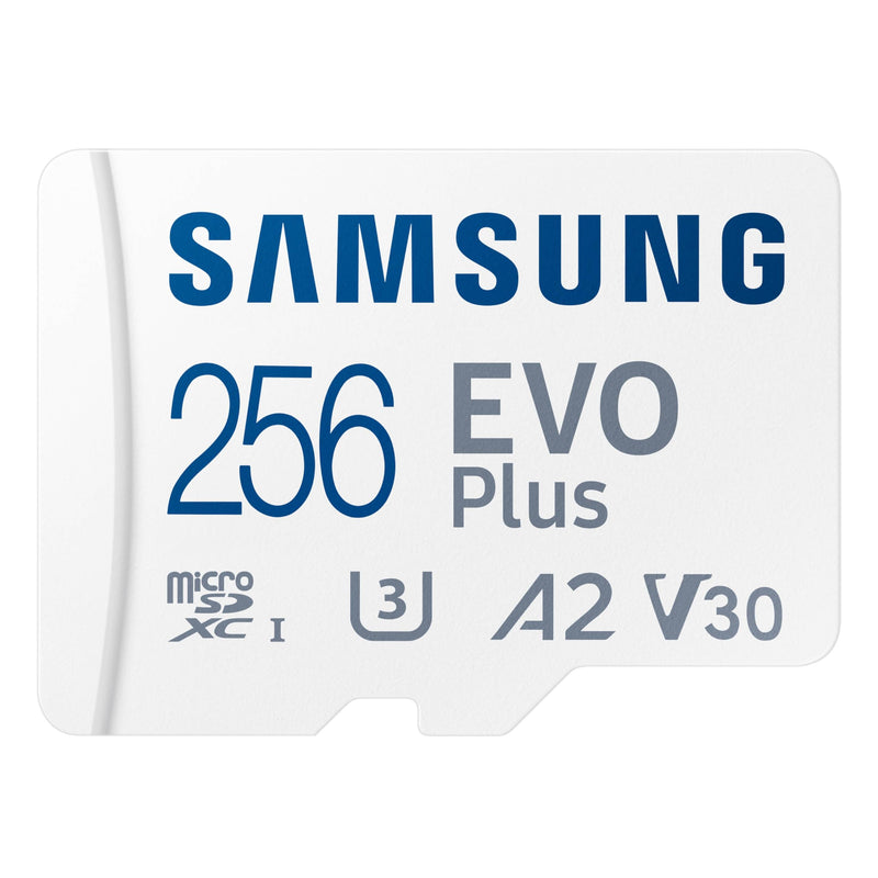 SAMSUNG EVO Plus microSD Memory Card + Adapter, 256GB microSDXC, Speeds Up to 160 MB/s, UHS-I, C10, U3, V10, A3, Upgrade Storage for Phones, Tablets, Gaming Consoles, DSLR Cameras, PCs, MB-MC256SA/AM 256 GB