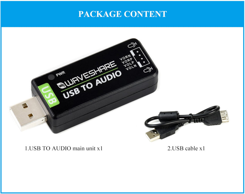 USB Audio Module External Audio Converter Compatible with Raspberry Pi/Jetson Nano, USB Sound Card Support Recording and Playback, Stereo Codec, Onboard Microphone& Speaker Header, Plug and Play