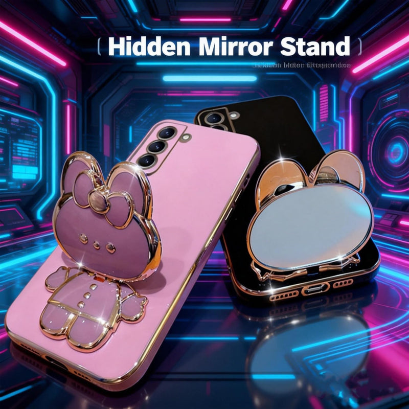 for Samsung Galaxy A37/A56/A36 Case for Women Girls,Cute Hidden Rabbit Bunny Stand Design,Luxury Plating Glitter Soft Silicone Girly Phone Case for Samsung A37 5G Pink | Samsung A37 Phone Case for Women Girls Slim Soft TPU Bumper with Camera Protection...