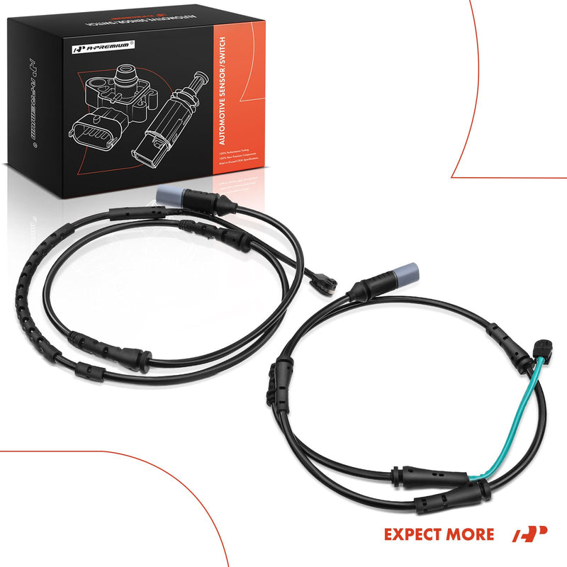A-Premium Front and Rear Disc Brake Pad Wear Sensors Compatible with BMW 528i, 535d, 535i, 550i, 640i, 650i, 528i/535d/535i/550i/640i/650i xDrive, Alpina B6 xDrive Gran Coupe, ActiveHybrid 5, 2-PC Set