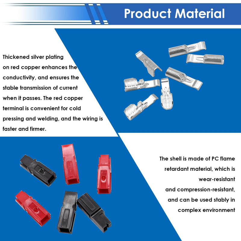 smseace 105Pcs Power Connectors with Crimping Tool 15/30/45 Amp Power Connectors with PVC Cover 1.5-6mm² (20-10AWG) Quick Disconnect Terminals 105Pcs Kit
