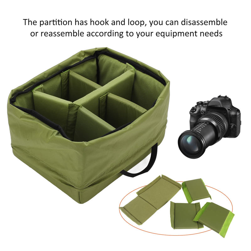 Hilitand Protective Flexible Padded Storage Bag, Removable Partition Camera Inserts Padded Bag Pouch with Adjustable Dividers Shockproof for Mirrorless Cameras, Lenses, Flash
