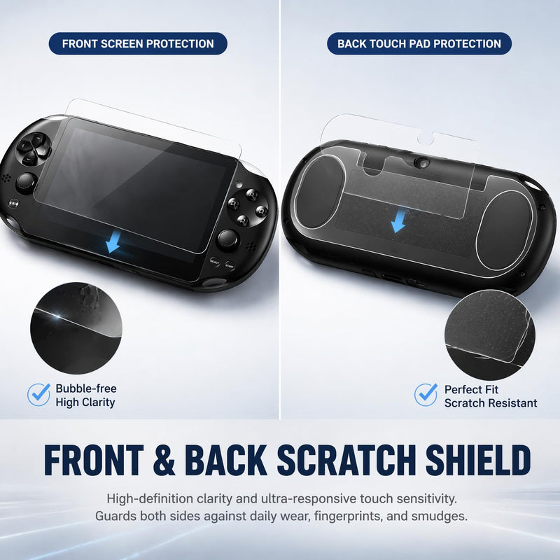 10 in 1 Accessories Kit for PS Vita 2000, Carrying Case Clear Hard Case for PSV 2000, Protective Case, Front and Back Screen Protectors for PlayStation Vita 2000/PS Vita Slim ONLY
