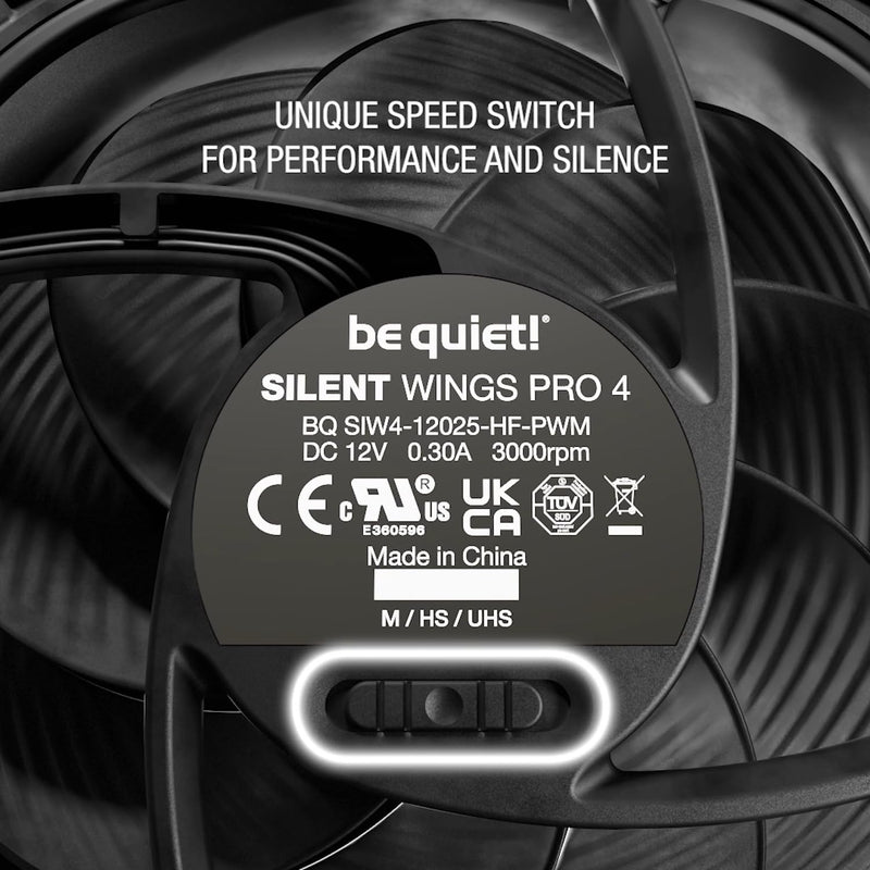 be quiet! Silent Wings Pro 4 120mm PWM 3000 RPM Premium Low Noise Cooling Fan | 4-Pin | BL098 Black PWM Pro Version