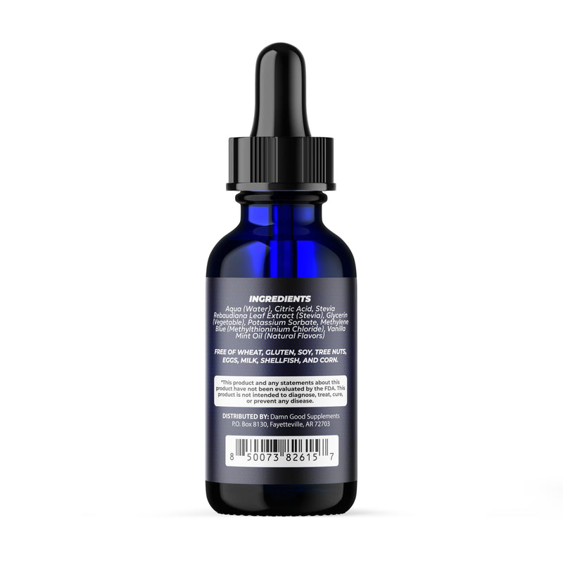 The Hodge Twins Damn Good Methylene Blue Drops – Pharmaceutical-Grade Energy Support Methylene Blue Supplement – Refreshing Potent Blue Drops for Men & Women - Cool Mint Flavoured