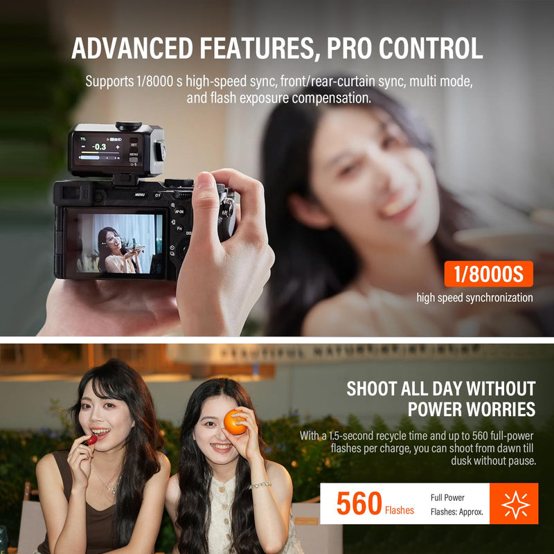 Godox iT30 Pro S Mini TTL Flash for Sony Cameras Godox iT30Pro S- 2.4G Wireless Master & Receiver Trigger Touchscreen, GN15, 1/8000s HSS Speedlite, Built-in Diffuser and Lithium Battery IT30 PRO S (Black)