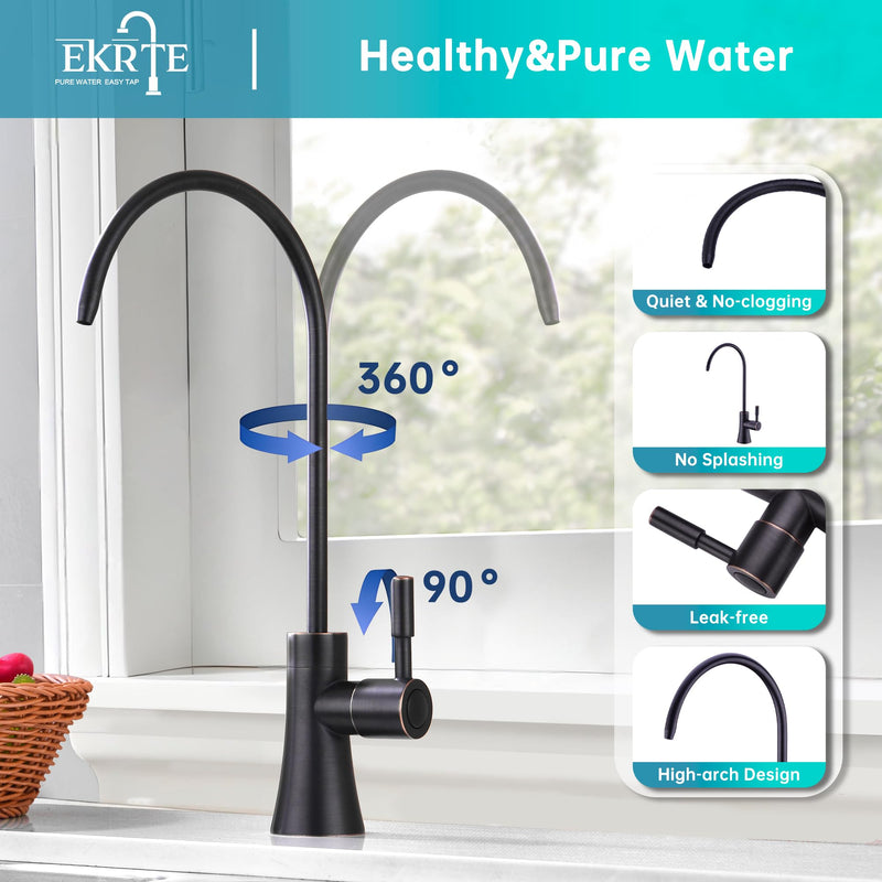 Bronze Water Filter Faucet,Commercial Everse Osmosis Faucet for Under Sink, Stainless Steel Drinking Water Purifier Faucet, Oil Rubbed Bronze