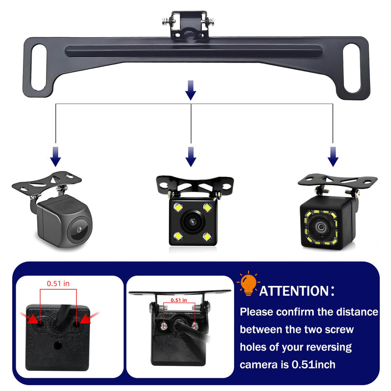 Universal Car Rear View Camera License Plate Bracket, Premium Backup Camera License Plate Dash Cam Mirror Cam Accessory Rear Camera Mount, Only Installation Holder for Back Up Camera