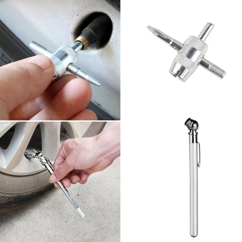 CO2 Tyre Tire Inflator Tire Repair Kit Motorcycle Tire/Tube Flat Repair Kit for Tube and Tubeless Tires Repair,Emergency Tool Kit for ATV Bike