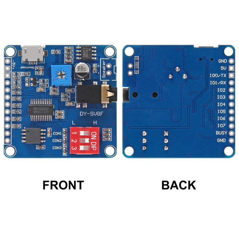DIANN 3pcs DY-SV8F Voice Playback Module MP3 Player Music Board Micro USB UART I/O Voice Broadcast Function Amplifier Board One on One Trigger Serial Adapter Control Playback Module