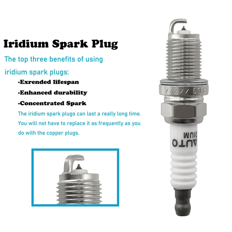 Iridium Spark Plugs 4 Pack 7090 BKR5EGP Fit For Volkswagen Toyota Subaru Honda Audi Hyundai Mitsubishi Nissan Mini Kia Saab Dodge Jeep Suzuki Mazda Acura Chrysler Chevrolet Mercury Ford L4 C01020002
