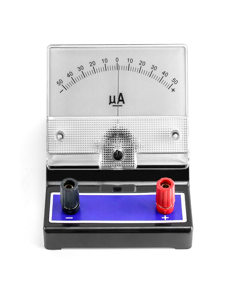 QWORK Galvanometer, Dual Range +/-50-0-50µA, DC Moving Coil Ammeter, 1 Pack
