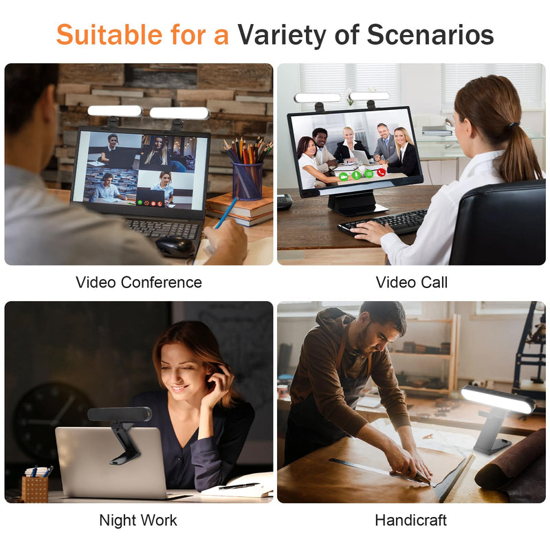 Video Conference Lighting Kit, Dual LED Lights for Live Streaming, Computer Lights are Used for Video Calls, Zoom, Games, Home Office Light, Laptop Ring Light, 3 Color Temperatures