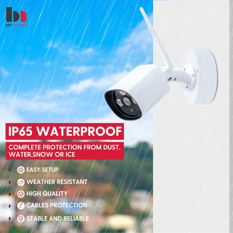 6 PackPFA130-E Security Camera Junction Box-Premium ABS Security Camera Mount Bracket-Waterproof Universal Camera Junction Box for Mounting Surveillance Cameras-Outdoor Security Camera Box White Pack of 6