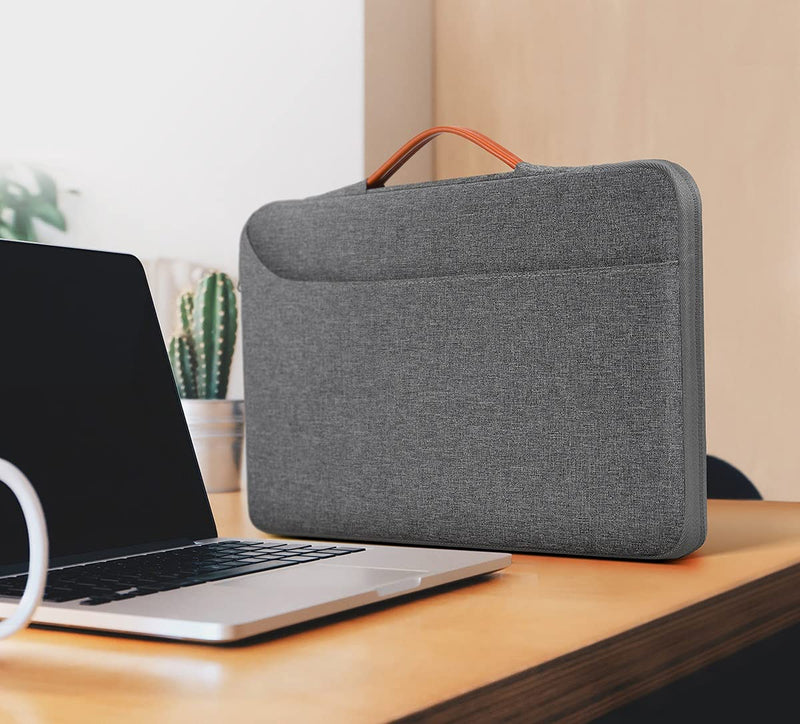 15 inch MacBook Sleeve Case, Padded Protective Travel Carrying Cover for 2024 2023 MacBook Air 15 in M3 M2 Chip A3114 A2941 Water-Resistant Laptop Accessories Bag, Gray 15 inch for MacBook Air Space Gray