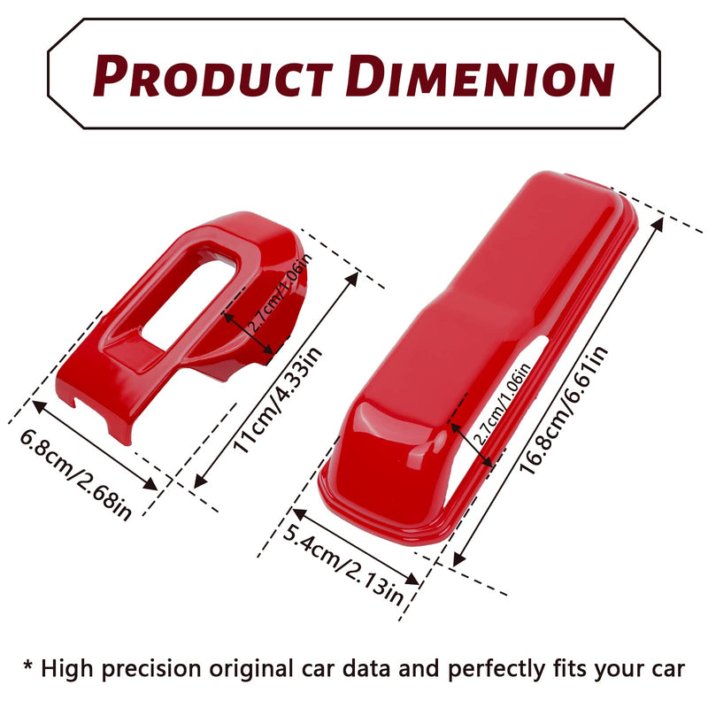 Hood Latch Lock Catch Brackets Cover and Engine Hood Hinge Cover Set, for 2018-2021 Wrangler JL JLU & 2020-2021 Gladiator JT Exterior Accessories Decoration Stickers 4PCS (Red） Red