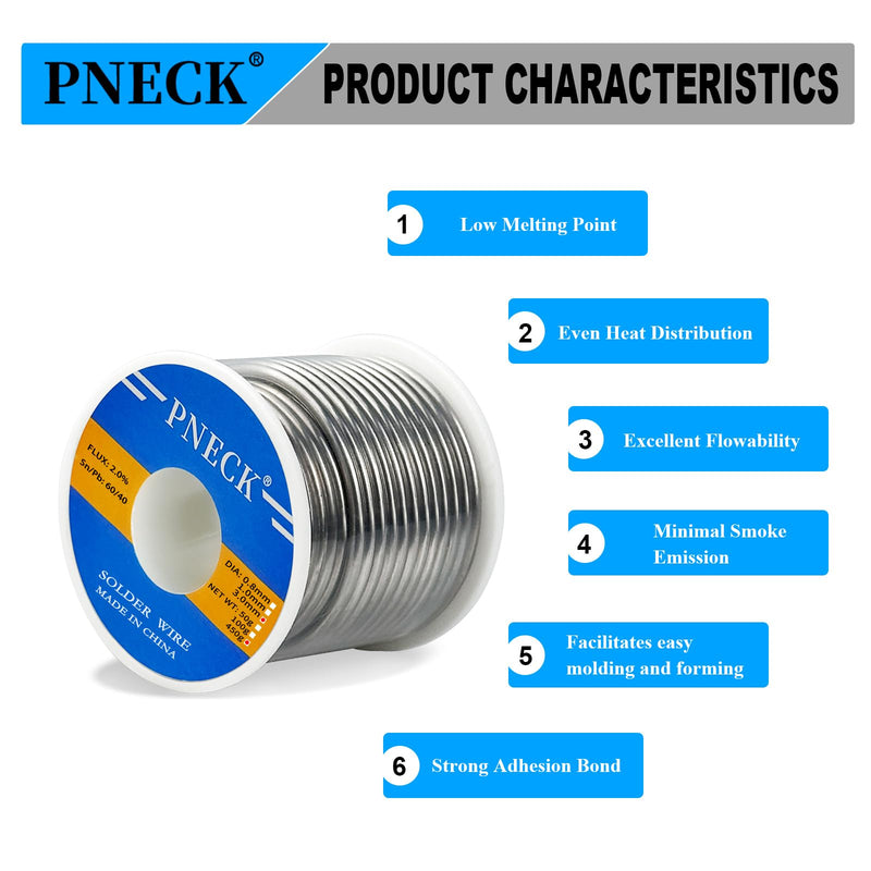 60/40 Tin Lead Rosin Core Solder Wire for Electrical Soldering, 1/8" 1 lb (3 mm 450 g) 3.0mm-450g (1lb)